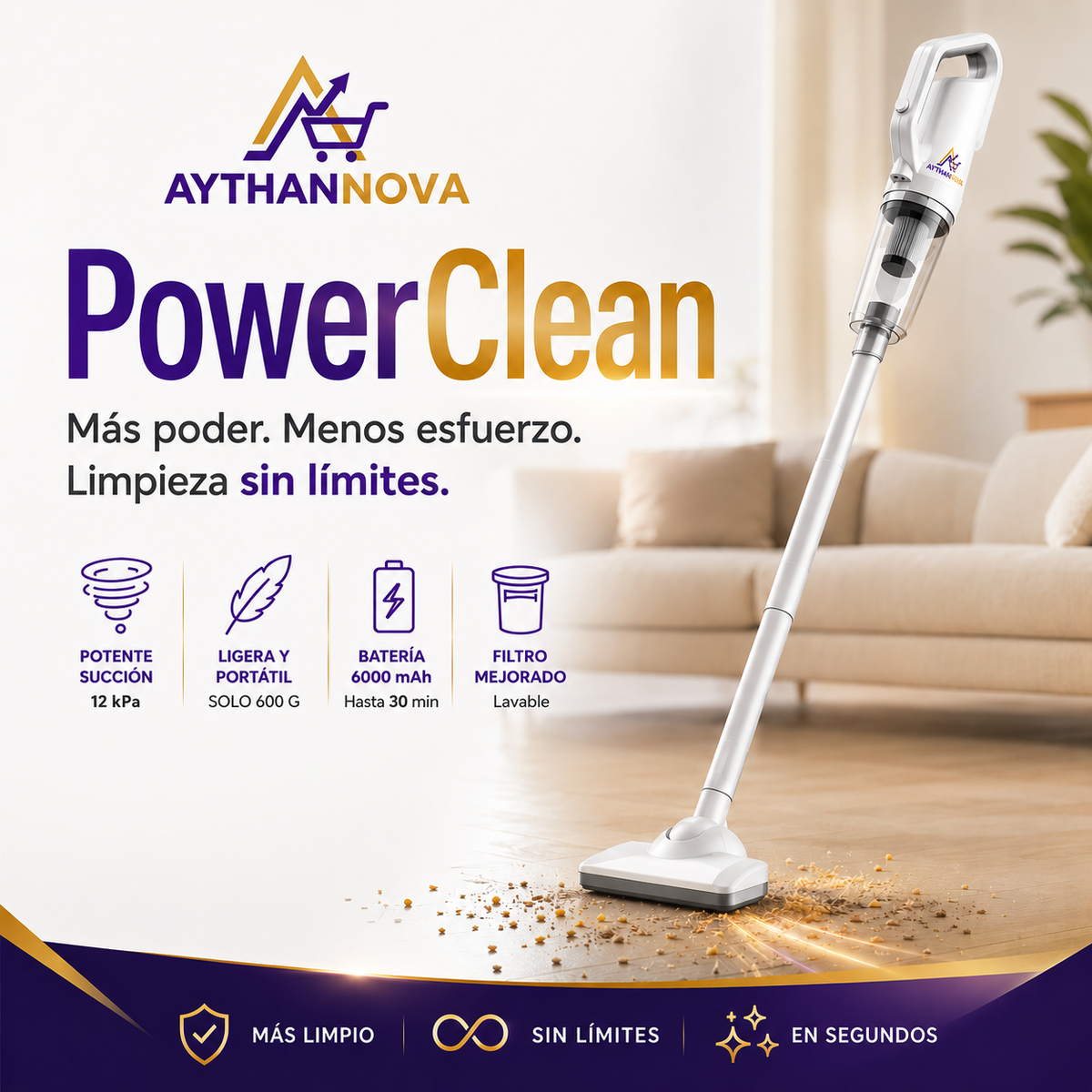PowerClean Aspiradora Inalambrica