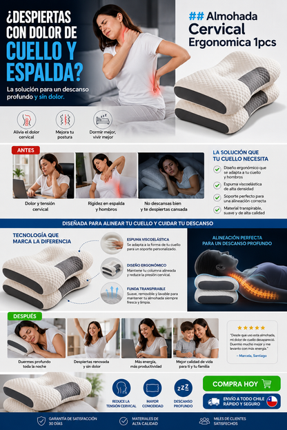 OrthoDream| Almohada Cervical Premium