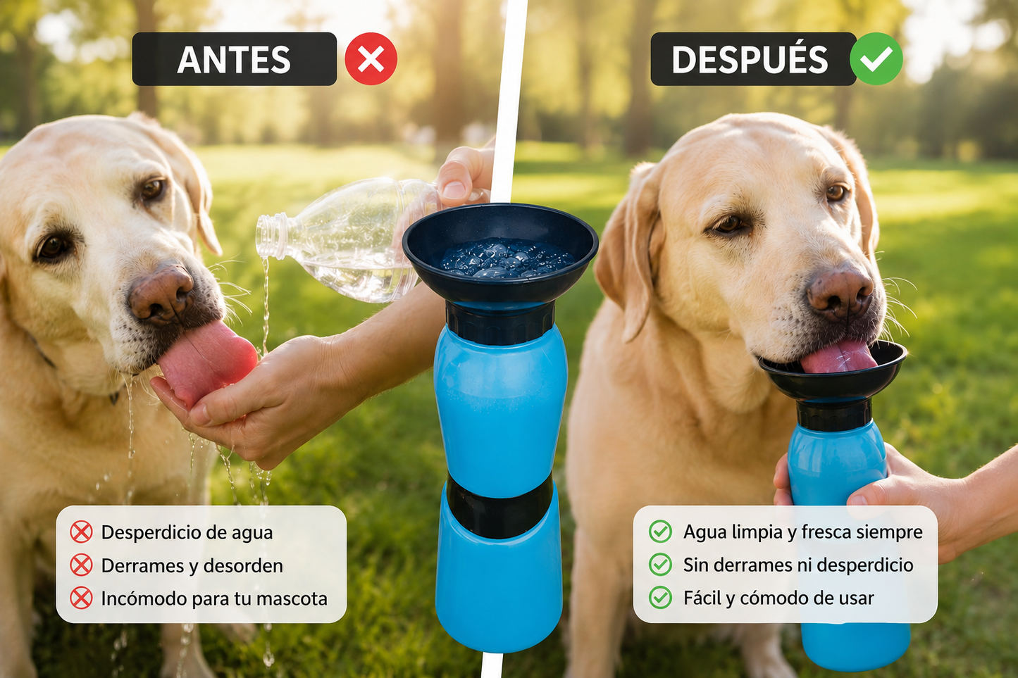 PetHydra™ | Botella Portátil 2 en 1 para Mascotas